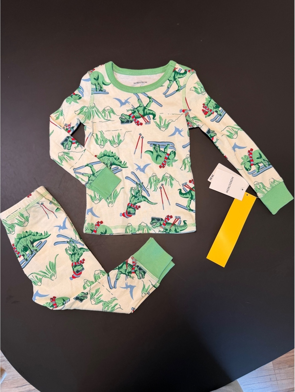 NWT Nordstrom dinosaur ski pajama set 2T